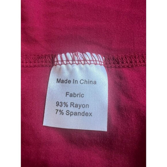 Smallshow Red Rayon & Spandex Long Sleeve V-Neck Tiered Maternity Dress size XL - Picture 11 of 16